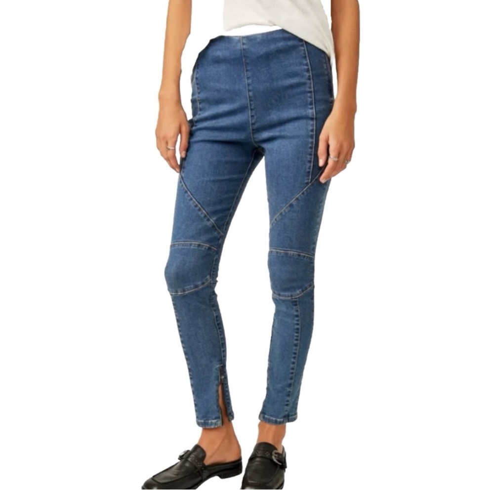 Free People Bella Moto Skinny Women’s Blue Jeans Size 29